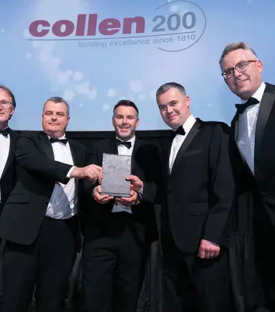 Alex Murphy (Head of Business Development, Collen Construction), Donal Hennessy (Commercial Director, Collen Construction), Kevin O'Driscoll (Director Partner Programmes, Business River), Liam Flynn (Contracts Manager, Collen Construction) and Joe O'Dwyer (Health & Safety Manager, Collen Construction).