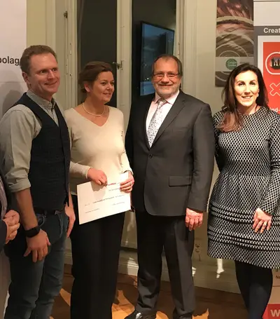 Tom O’Connor (Director Collen AB),  Stefan Isaksson (Chairman Sörmlands Parasport), Carina Anderson (Vice President Södermanlands Parasport), Neil Collen (Chairman, Collen Construction), Trish Gillepsie (European Support Manager) and Dympna Hayes (Irish Ambassador to Sweden).   