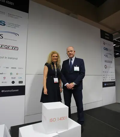 Caroline Geoghegan (Managing Director, CG Business Consulting) and Tommy Drumm (Managing Director, Collen Construction) at the ISO 45001 Seminar.