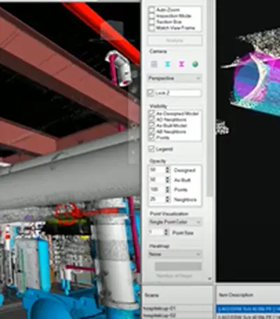 Verity software and Navisworks being used to verify proper position of ductwork.